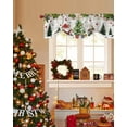 thumbnail image 4 of Christmas Tie Up Valances Curtain, Winter Santa Gnome Tree Xmas Star Snow Wood Grain Adjustable Rod Pocket Short Window Treatment Tie Up Curtains Valances for Kitchen Living Room Bathroom 42x12 In, 4 of 9