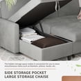 thumbnail image 5 of Walsunny Pull Out Sectional Sleeper Sofa Bed L Shape Couches with Reversible Storage Chaise for Living Rooms Small Rooms Apartment,Light Gray, 5 of 7