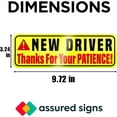 thumbnail image 3 of Assured Signs New Driver Car Magnet Sticker for Student Drivers, 9.72" by 3.24" Yellow & Red, 3 Pack, 3 of 9