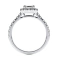thumbnail image 2 of Bella Jewel 2 Ct VVS1/D Emerald Cut Lab Created Diamond Rings for Women's - 14K White Gold Plated Rings for Women's - Halo Diamond Rings for Women's - Eternity Diamond Rings for Women's, 2 of 3
