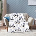 thumbnail image 6 of Penguin Blanket Soft Cozy Cute Winter Penguins Throw Blanket Plush Warm Fuzzy Penguin Snowflake Fleece Flannel Gifts Blankets for Adults Kids 80"x60", 6 of 6