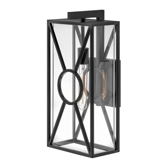 18374BK Hinkley Lighting Brixton - 1 Light Medium Outdoor Wall Mount Lantern made with Coastal Elements for Coastal Environments-Black Finish