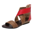 thumbnail image 2 of Zapatillas con punta abierta y tacón inclinado para mujer, sandalias cómodas, sandalias informales cómodas para la playa Wmkox8yii shjk7472, 2 of 6