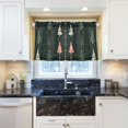 thumbnail image 5 of Yayeee Kitchen Curtains Tier Pair Light Filtering 27"x24" Rod Pocket Short Cafe Window Panel, Green Christmas Trees, 5 of 7