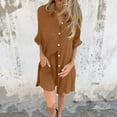 thumbnail image 3 of Ohufall Summer Plus Size Sets Women 2 piece Outfits Long Sleeve Top And Elastic Waist Short Pants Comfy Cotton Linen Lounge Sets with Pockets, 3 of 7
