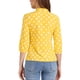 thumbnail image 3 of Blusa de cuello con lazo y puños elásticos impresos Inspire Chic para mujer M Amarillo, 3 of 5