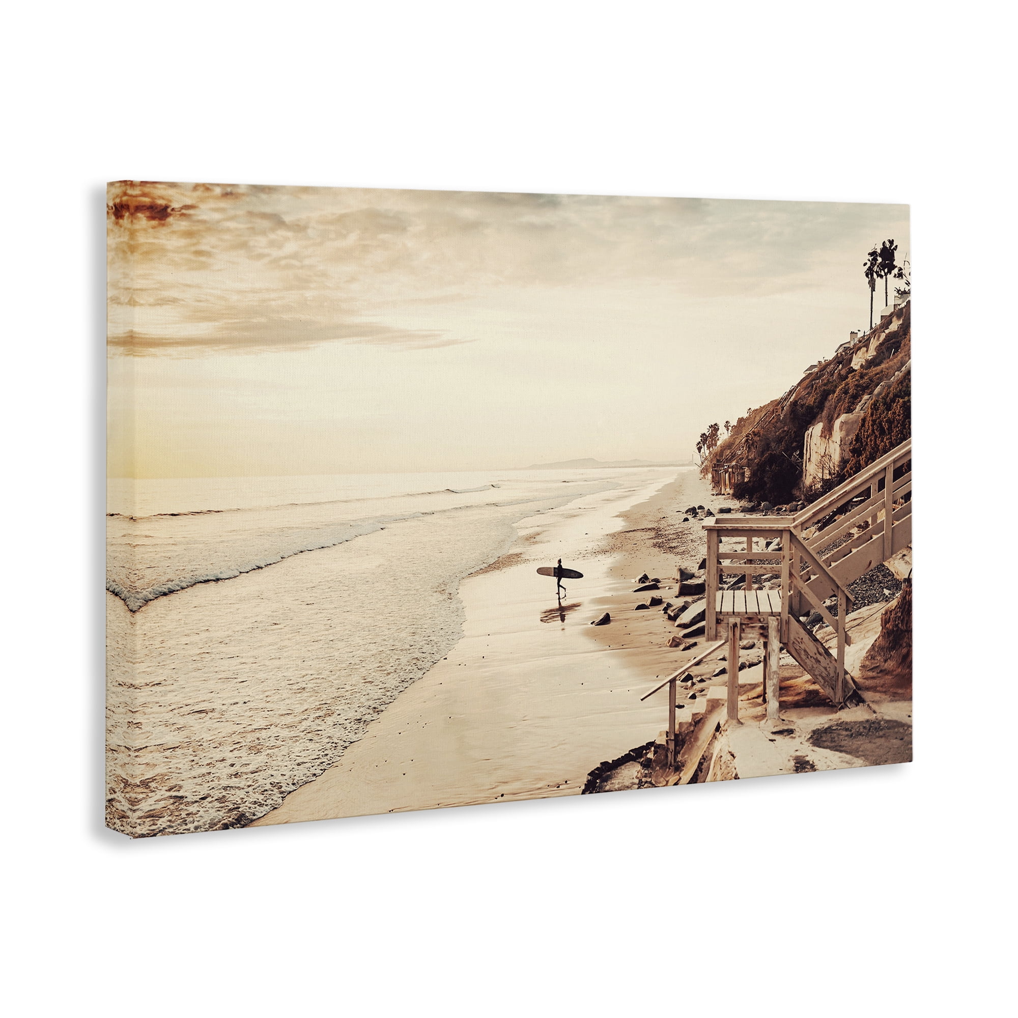 Stupell Industries Sunset & Surf Landscape Nautical & Beach Photography Wrapped Canvas Art Print Wall Art, 30 x 20