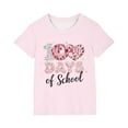 thumbnail image 2 of Frwgonr Boys Girls Graphic Tees Pink Kids 100th Day of School T-Shirt Celebration Top 3-14, 2 of 5