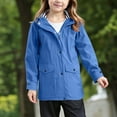 thumbnail image 4 of SERTG Children Fashion Softshell Jacket Solid Color Long Sleeves zipper Fall Winter Coat with Pockets and Buttoons for Kids 3-16 Years(Blue,9 Years), 4 of 8