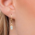 thumbnail image 3 of Gem Stone King 14K Yellow Gold White Topaz Earrings for Women | 1.20 Cttw | Gemstone November Birthstone | Oval 6X4MM, 3 of 6
