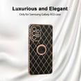 thumbnail image 3 of for Samsung Galaxy A53 5G Case with 360 Ring Kickstand A53 5G Case Luxury Plating Gold Bumper Shockproof Protective Phone Cover for Women Girls-Black, 3 of 12