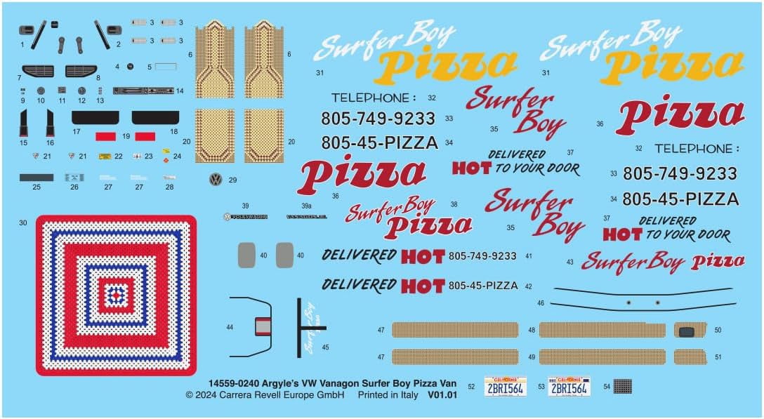 Level 3 Model Kit Argyle’s Volkswagen Vanagon "Surfer Boy Pizza" Van "Stranger Things" (2016-Current) 1/25 Scale Model by Revell
