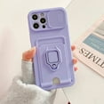 thumbnail image 5 of Designed for iPhone 13 Case with Camera Cover & Kickstand, Slide Lens Protection + Magnetic Ring Stand, Crossbody Strap,6.1 Inch,Purple, 5 of 6