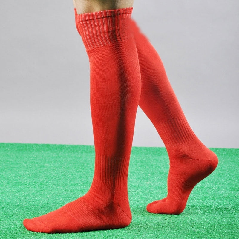 Red knee high athletic socks discount