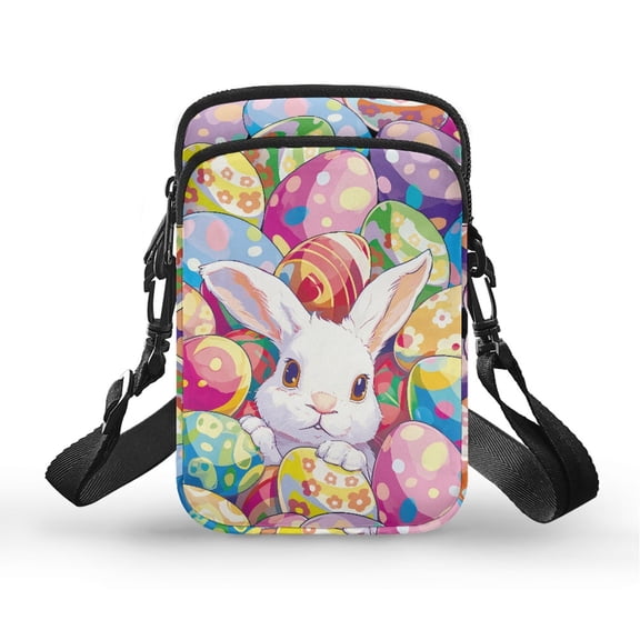 HELLHERO Colorful Eggs with Adjustable Strap Women Messenger Bag, Polyester Shoulder Bag for Unisex