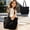 Black_Base#585, variant on Large Canvas Tote Bag with Padded Shoulder Straps and Multi-Pocket Design for Work, School, and Travel