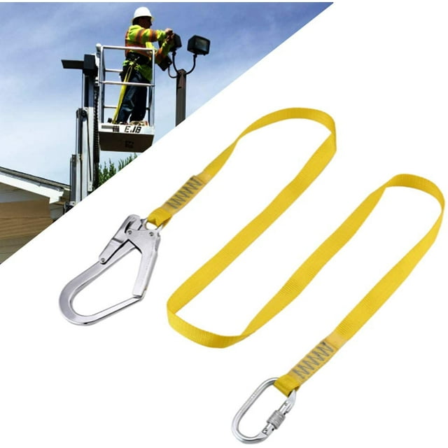 Arnés de cordón de escalada de seguridad Correa de protección contra caídas con mosquetón, posicionamiento de cuerda para escalar árboles de techo Rescate de poda, 70.8 pulgadas 2200 KG / 48 lbs ZefeiWu 8390612510182
