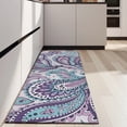thumbnail image 4 of Purple and Teal Paisley and Floral Pattern Kitchen Rug Mat,Kitchen Runner Rugs Non Skid Washable,Decorative Kitchen Floor Mats for Kitchen,Sink,Laundry,17"X47", 4 of 5