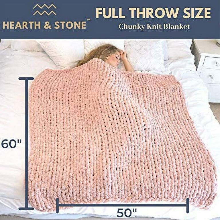 Chunky knit blush 2025 blanket