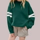 thumbnail image 1 of Cowsor Womens Varsity Striped Oversized Sweatshirt Crewneck Long Sleeve Casual Fashion Pullover Top Fall Outfits, 1 of 6