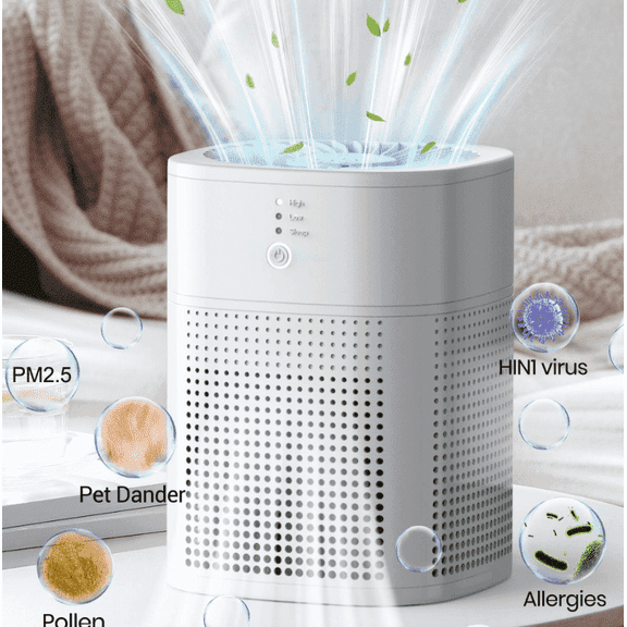 CHIVALZ Air Purifiers for Bedroom, HY1800, BLACK, 1 Pack 3 Modes