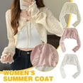 thumbnail image 2 of Lttoisl® Womens Summer Chiffon Long Sleeve Thin Cardigan Shawl Short Up Coats UK S4M9, 2 of 6