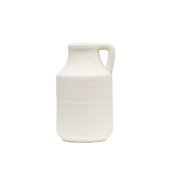 Better Homes & Gardens Textured Natural Ceramic Jug Vase, 9", White