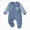 O178-Blue, variant on 6-12 Months Newborn Boys Romper Warm Print Romper Bodysuit Pajamas Sleep & Play Bodysuit
