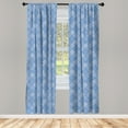 thumbnail image 2 of Ambesonne Geometric 4-Panel Curtains, Ornamented Squares Art, 56"x63", Deep Sky Blue White Grey, 2 of 4