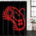 thumbnail image 2 of Red Game Controller Shower Curtain, Waterproof Shower Curtains for Bathroom, Modern Art Gaming Handheld Black Washable Fabric Bathtub Curtain Set Bath Decor with 12 Hooks 72"x78", 2 of 8