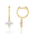 thumbnail image 4 of Diamond Club 1 Carat Lab Grown Diamond Huggie Earrings in 14K Yellow Gold – Round Flower Petal Design (VS1 Clarity, F-G Color), 4 of 6