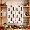 thumbnail image 5 of Clearance 2 Pcs Christmas Tree Hand Towels, Soft Xmas Tree Patterns Towels, Winter for Bathroom Kitchen, Holiday Decorative Bath Dish Towels Set for Decor, Drying, Cleaning, Cooking, 5 of 6