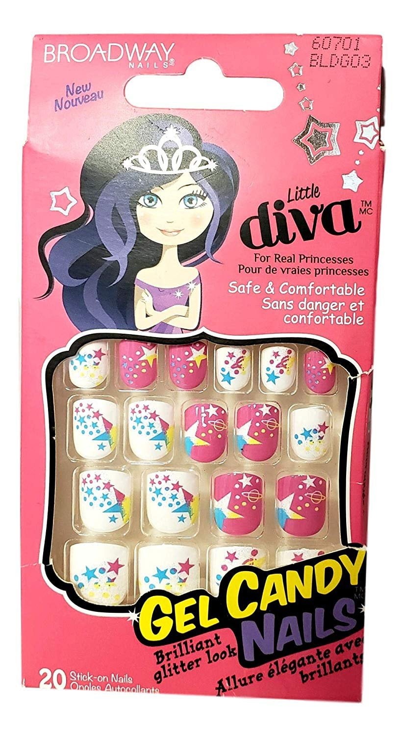 Little Diva Broadway Gel Candy Nails Stick On Party Stars