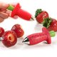 thumbnail image 5 of 2x extractor de tallos de fresa, extractor de tallos para frutas y verduras blandas, extracción fácil de tallos (02 piezas - extractor de tallos - rojo), 5 of 5