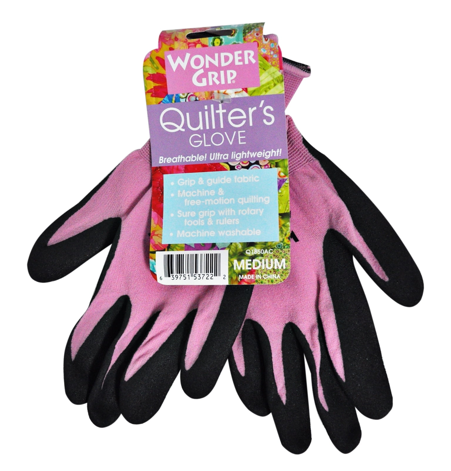 Wonder Grip Quilters Gloves Assorted Colors Medium