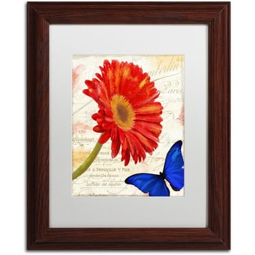 Trademark Fine Art "Gerbera Daisy" Canvas Art by Color Bakery White Matte, Wood Frame