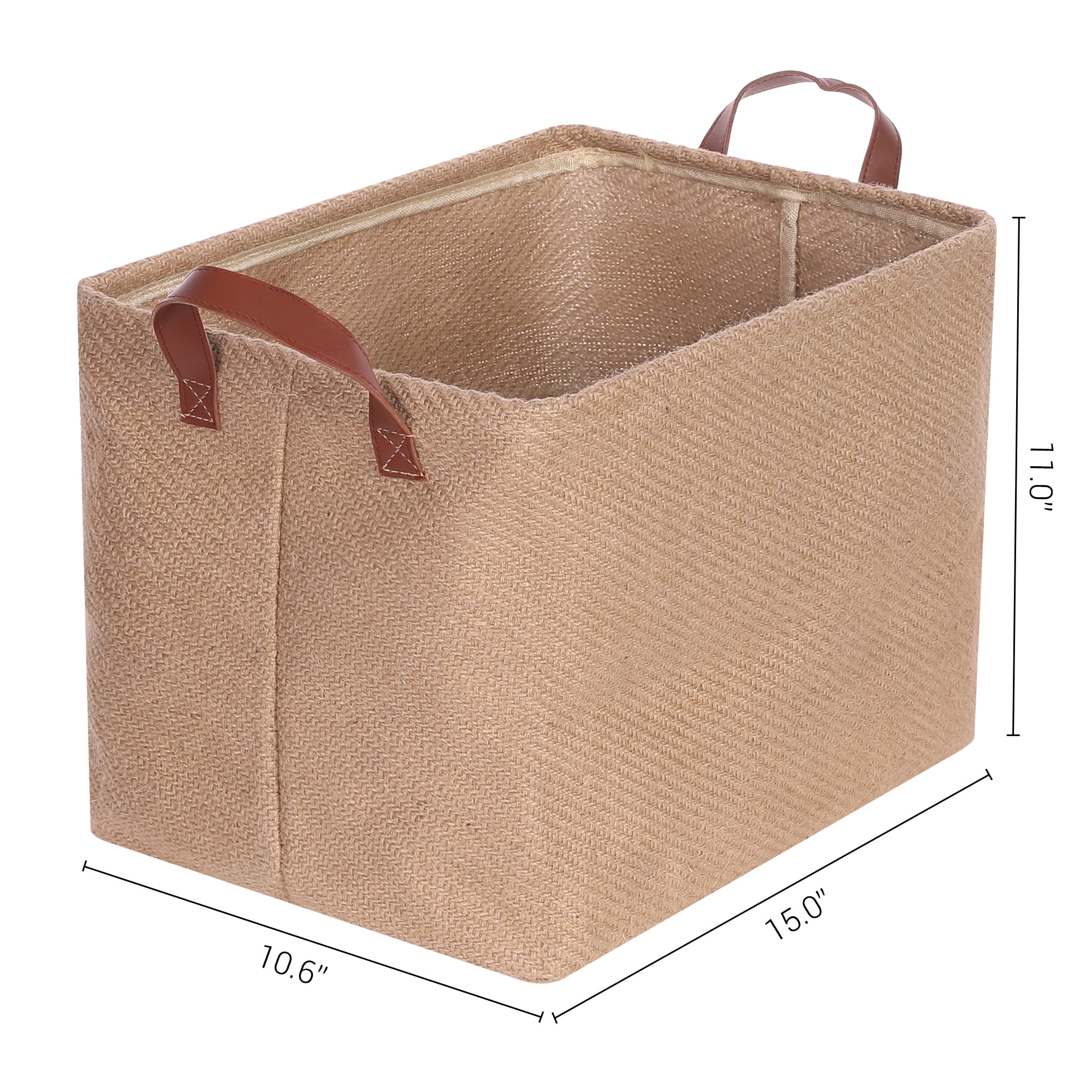 Unique Bargains Fabric Storage Cube Storage Bin Storage Basket Khaki Plain Weave