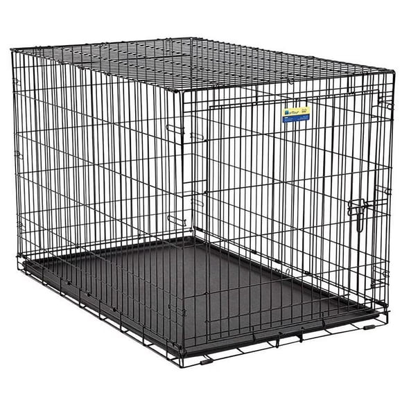 Jaula para perros Pet Essentials, tamaño mediano, acero negro, 66 x 61 x 91 cm
