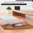 thumbnail image 3 of Ergonomic Mouse Pad with Wrist Support Gel Mouse Pad with Wrist Rest, Comfortable Computer Mouse Pad for Laptop, Pain Relief Mousepad for Office & Home, 9.4 x 8.1 in, Pure Brown, 3 of 12