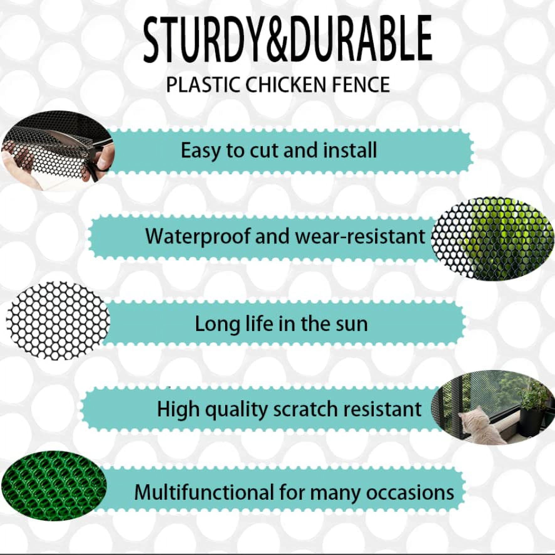 Plastic Chicken Wire Fencing, MODANU 15.7" x 16.4' Chicken Wire Mesh,Poultry Netting, Poultry Fence, Chicken Wire for Crafts, Plastic Garden Fencing, Floral Chicken Wire, Black