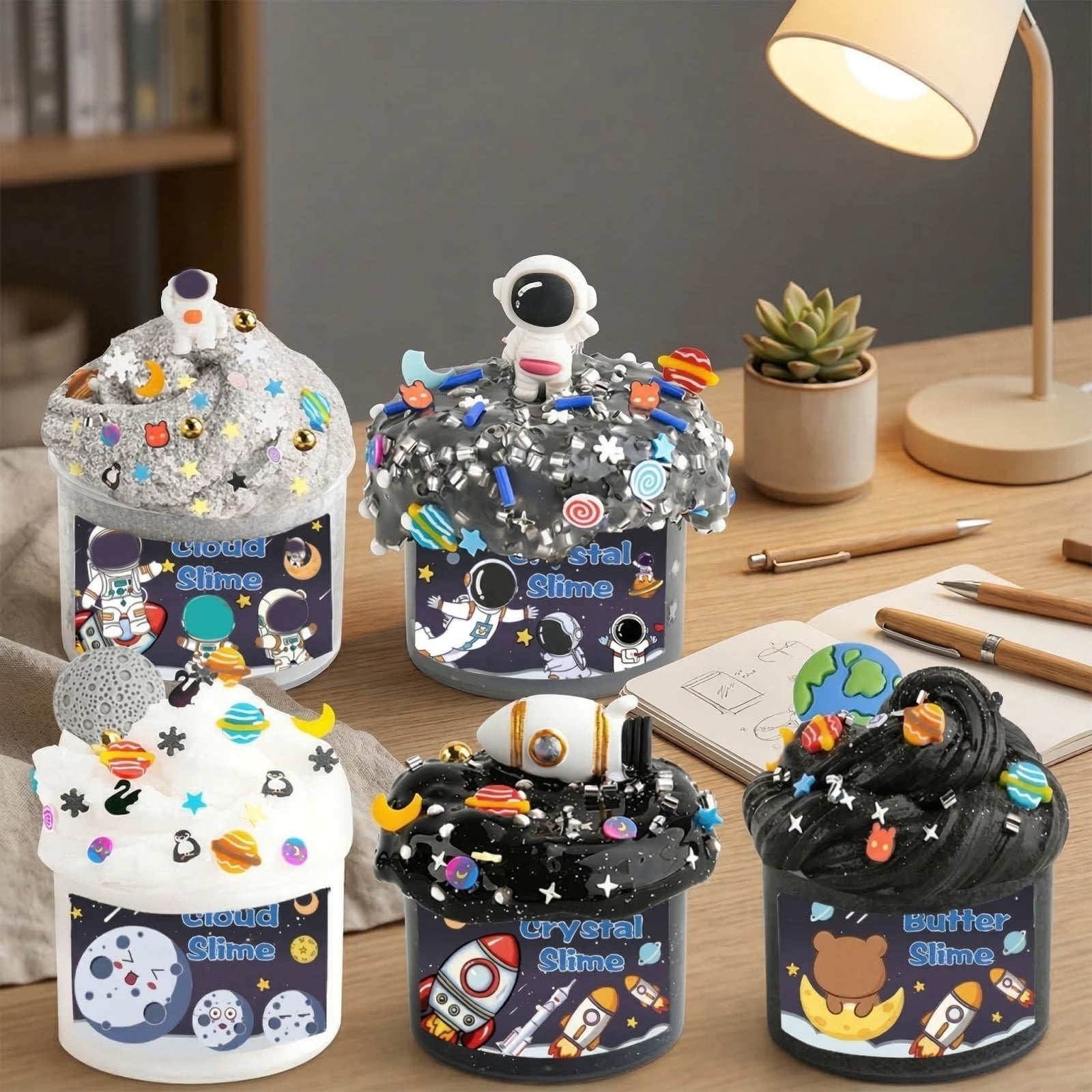 6 Pack Slimes Kit with Cloud, Butter Clear Water Slime, Non-Sticky Soft Sensory Gift, Slime Party Favors, Goodie Bag Stuffers