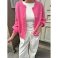 thumbnail image 6 of Hirigin Women's Casual Cardigan Sweater Button Down Crewneck Soft Knit Lightweight Going Out Pullover Tops, 6 of 8