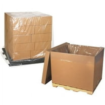 ShippingSuppliesByMail 1 Mil Clear Pallet Covers Gusseted Rolls Lightweight Moisture 36x27x65 in - 100 Per Case