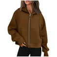 thumbnail image 1 of MeetoTime Women's Zip Up Hooded Sweatshirt Fall Fleece Long Sleeve Hoodie Basic Jacket with Pockets, 1 of 5