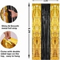 thumbnail image 3 of 2 Pack 3.2ft x 8.2ft Black Tinsel Foil Fringe Curtains, Metallic Foil Tinsel Photo Booth Backdrop Streamer for New Years Decorations Halloween Bachelorette Birthday Holiday Celebration Party Supplies, 3 of 10