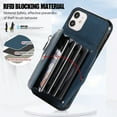 thumbnail image 3 of ELEHOLD Crossbody Wallet Case for iPhone 11 6.1" with RFID Card Slots Zipper Pocket Kickstand Function Shockproof Purse Case with Detachable Shoulder Strap for iPhone 11,Blue, 3 of 8