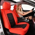 thumbnail image 4 of Car Seat Cover for Toyota Tacoma Trd Pro 2015-2023, Red Car Seat Covers, Waterproof PU Leather 5 Piece Full Set Easy to Clean and Install Suitable for All Seasons, Airbag-Compatible, 4 of 10