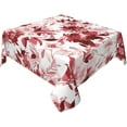 thumbnail image 2 of Christmas Tablecloth Square 60x60 Inch,Wine Red Watercolor Flowers Table Cloth,Stain Resistance Polyester Spring Floral Seasonal Outdoor Small Table Covers for Kitchen Dining Parties Picnic, 2 of 6