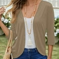 thumbnail image 4 of Sevevn Cardigan Sweaters for Women Women's Solid 3/4 Sleeve Hollow Casual Loose Cardigan Tops Summer Clearance Beige XL, 4 of 9