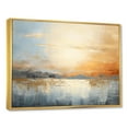 thumbnail image 2 of Designart "Beige And Gold Sunset Calm" Landscape Sunset Floater Framed Wall Art Living Room, 2 of 5